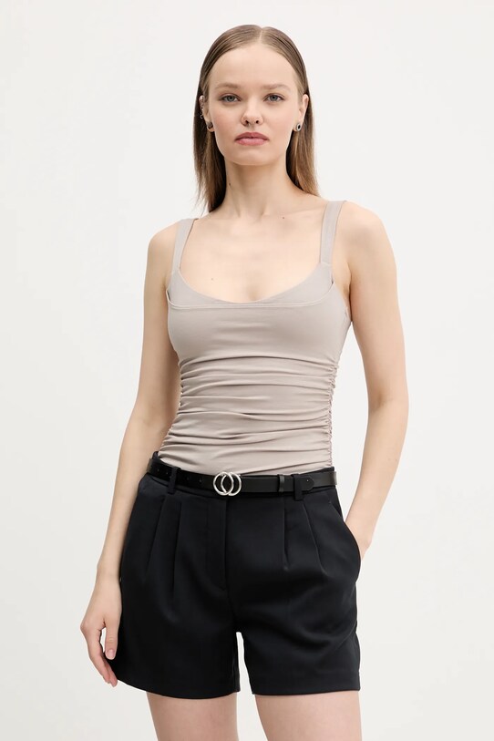 Abercrombie & Fitch top z elastanem beżowy KI139.5408.425