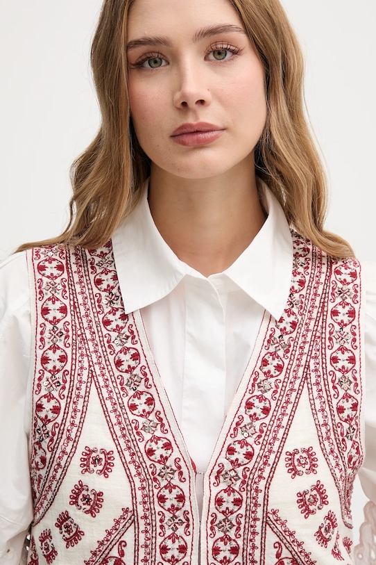 Жилетка з домішкою льону Hoss Intropia червоний 5879143