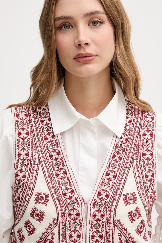 Hoss Intropia vestă cu amestec de in burgundia 5879143