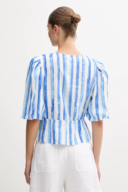Odzież Pedro del Hierro bluzka lniana 7659079 fioletowy