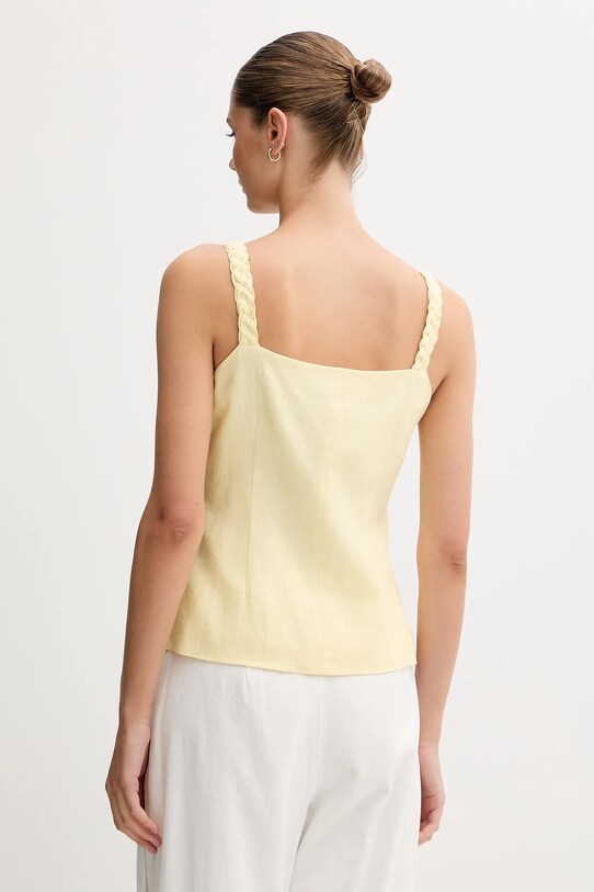 Odzież Pedro del Hierro bluzka lniana 7659073 żółty