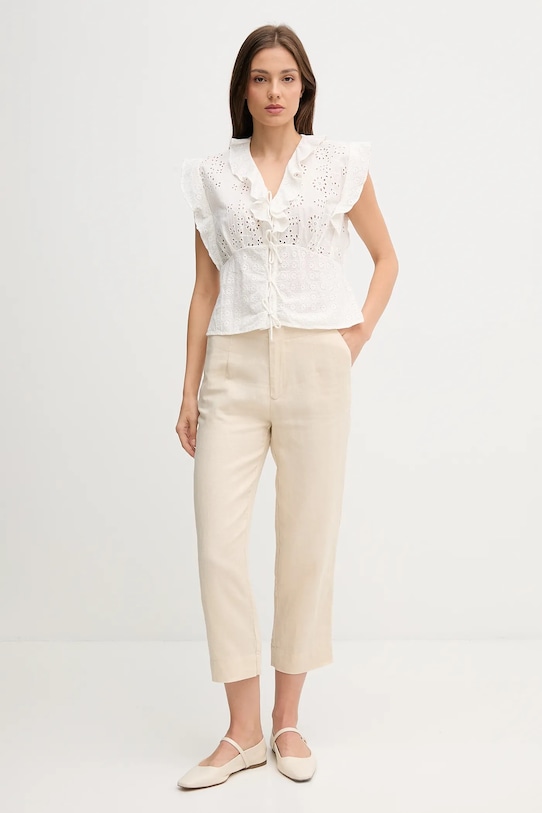 Bombažna majica Pedro del Hierro 7659080 bela SS25