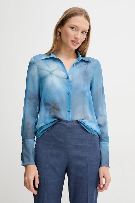 Sandro Ferrone cămașă lung albastru S32XBEMACEY