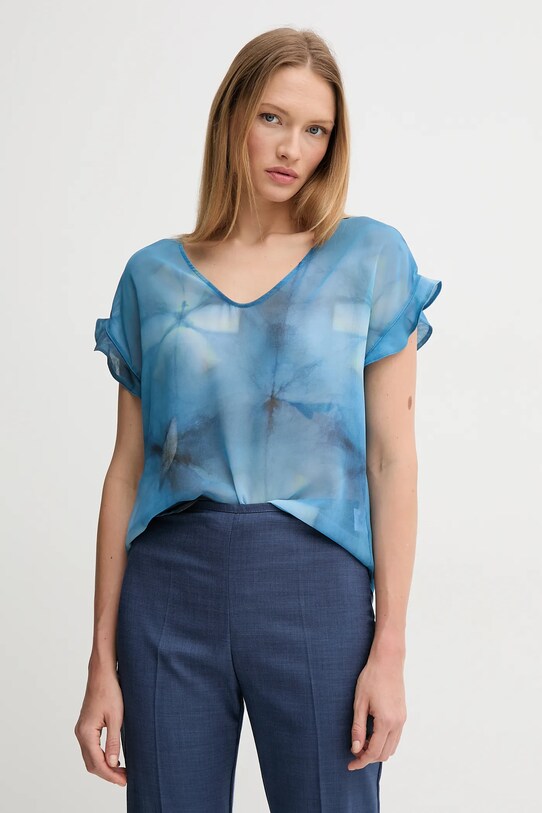 Sandro Ferrone bluzka casual niebieski S32XBEMEFISTO