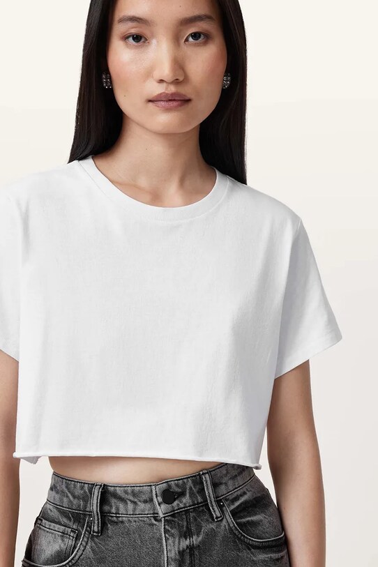 Bavlněné tričko AllSaints SOPH W005JY bílá SS25