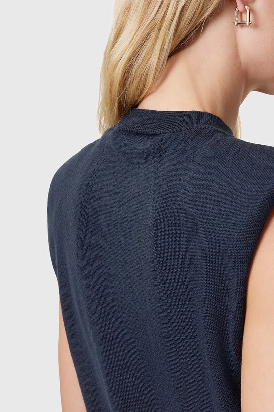 Odzież AllSaints top wełniany KAYLA W016KC granatowy