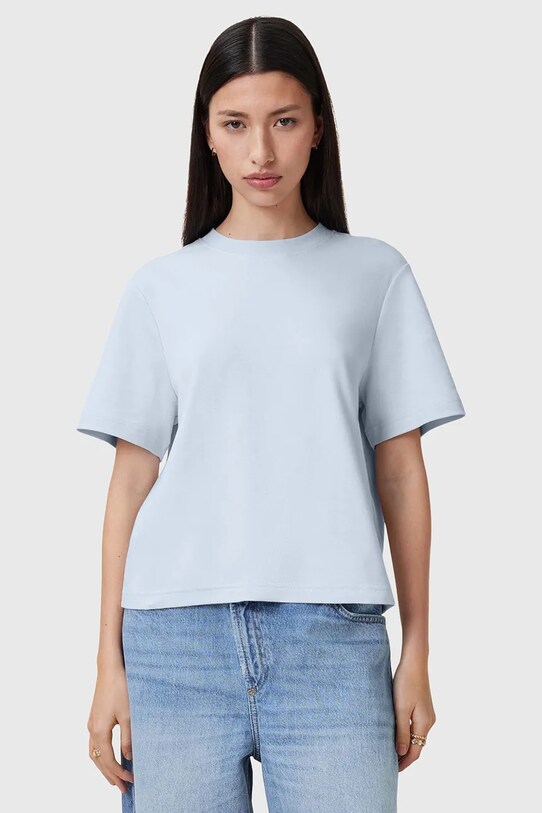 AllSaints tricou din bumbac LISA uni albastru W020JZ