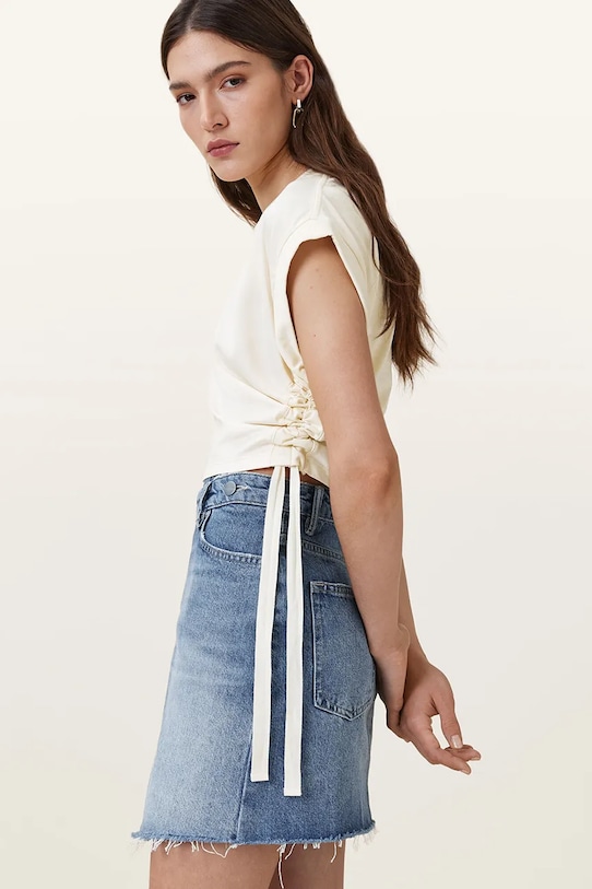 AllSaints bluzka MIRA SATIN W054JC biały SS25