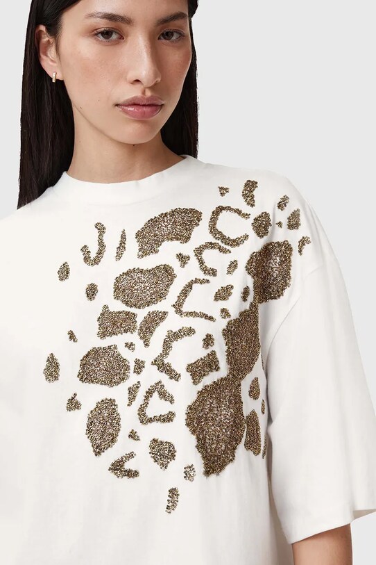 AllSaints tricou din bumbac FLOW EMB AMELIE W068JC alb SS25