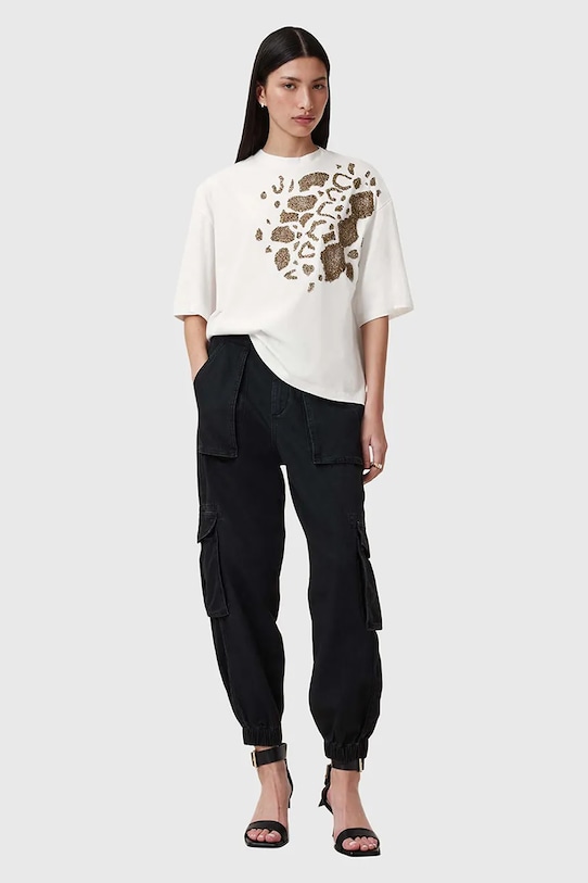 Бавовняна футболка AllSaints FLOW EMB AMELIE білий W068JC