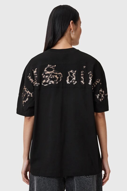 AllSaints tricou din bumbac FUSE ETTA imprimeu negru W071JC