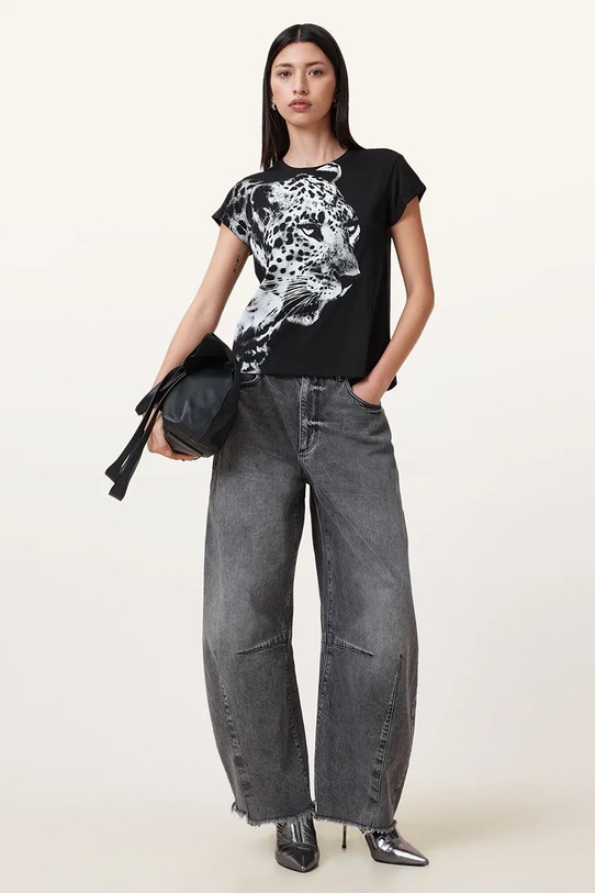 AllSaints tricou din bumbac KIARA ANNA negru W155JC