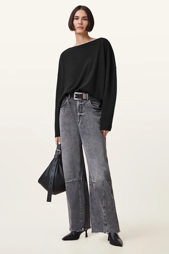AllSaints longsleeve RITA W170JB negru