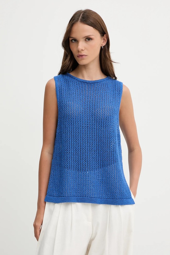 Top United Colors of Benetton jednofarebný modrá 11365H007