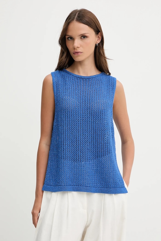 Top United Colors of Benetton jednofarebný modrá 11365H007