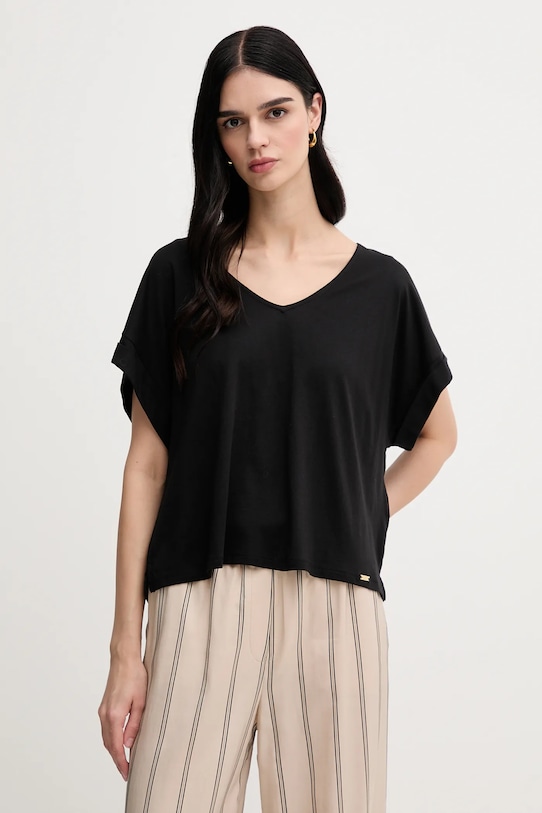 United Colors of Benetton tricou uni negru 3Q225M005