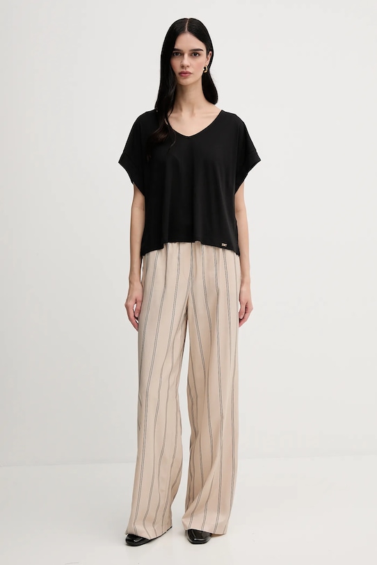 United Colors of Benetton tricou 3Q225M005 negru SS25