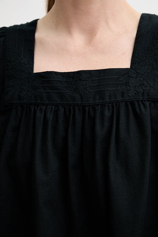 Blúzka s prímesou ľanu Levi's AMBRE BABYDOLL TANK 001SB čierna