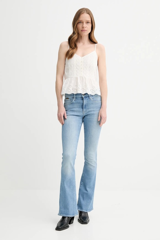 Βαμβακερή μπλούζα Levi's CORA SL BLOUSE 001SI μπεζ SS25