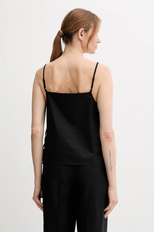 Îmbrăcăminte Sisley bluză din amestec de in 5W7HLH01H negru