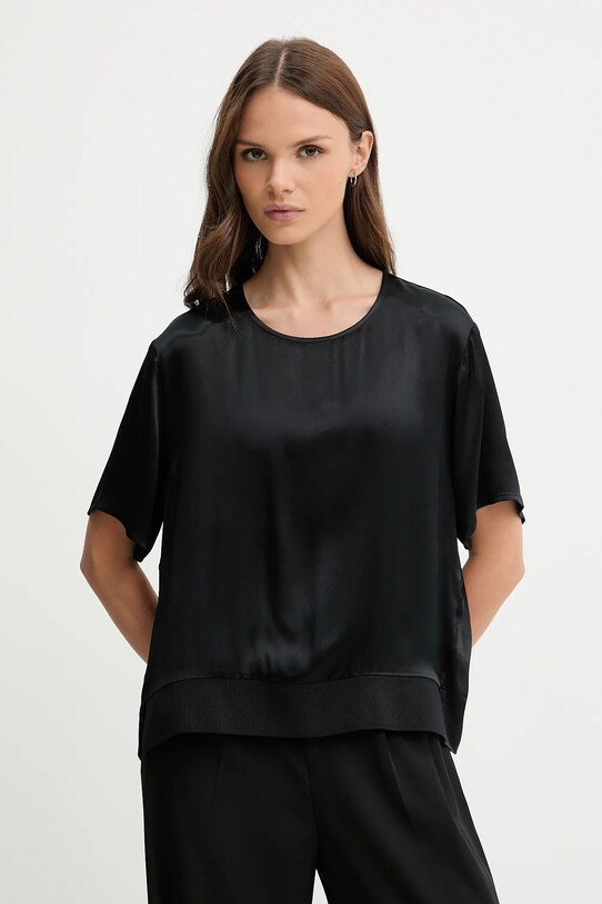 Sisley bluză uni negru 52BZLQ093