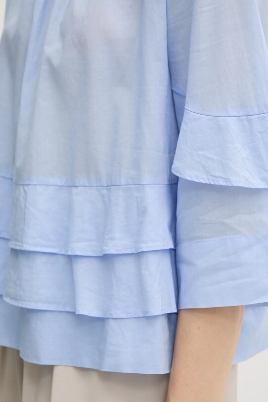 Bavlnená blúzka Sisley 5HO1LQ08T modrá