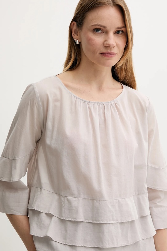 Pamučna majica Sisley siva 5HO1LQ08T