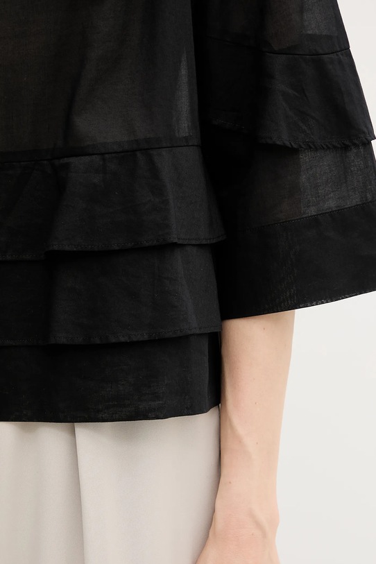 Sisley bluză din bumbac 5HO1LQ08T negru