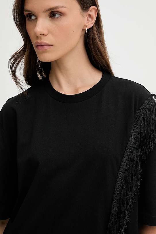 Одяг Бавовняна футболка Sisley 3F8NL107B чорний