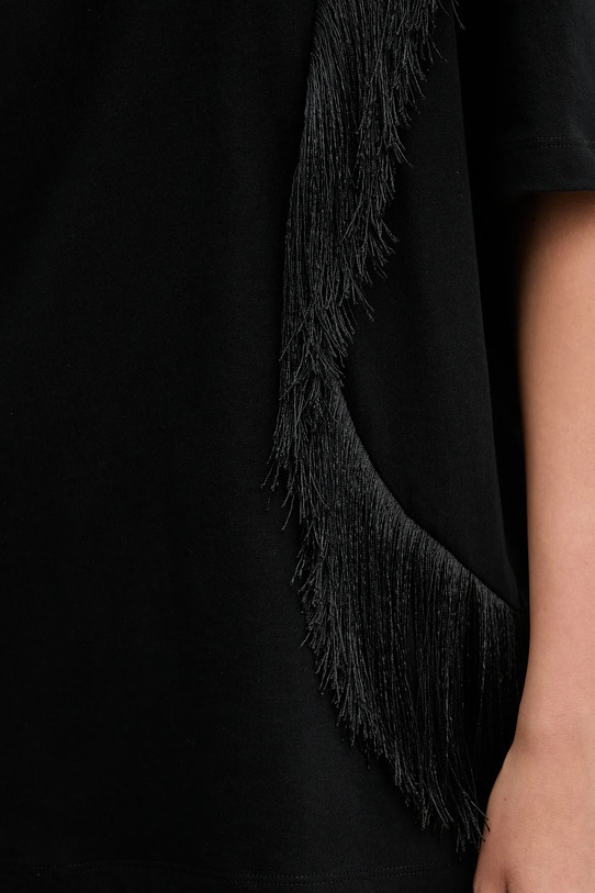 Бавовняна футболка Sisley чорний 3F8NL107B