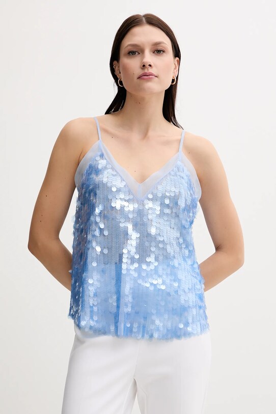 Sisley bluzka regular niebieski 5ZQWLH01K