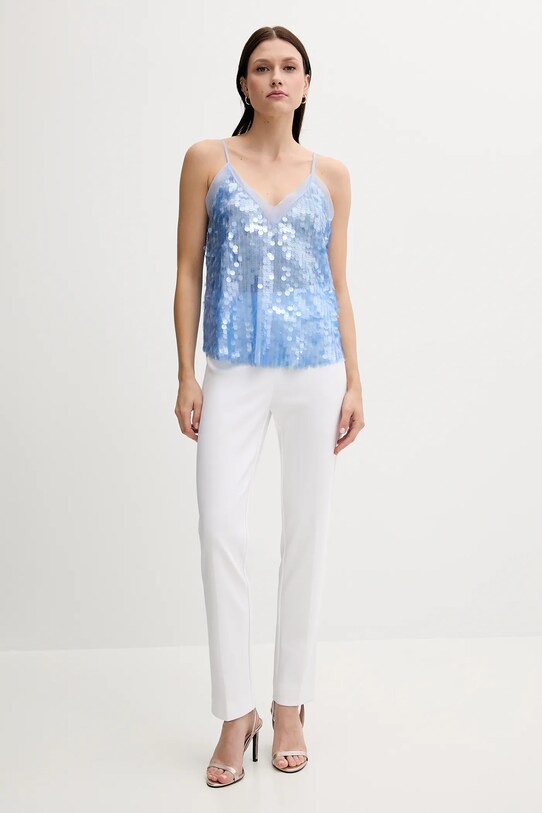 Sisley bluzka 5ZQWLH01K niebieski SS25