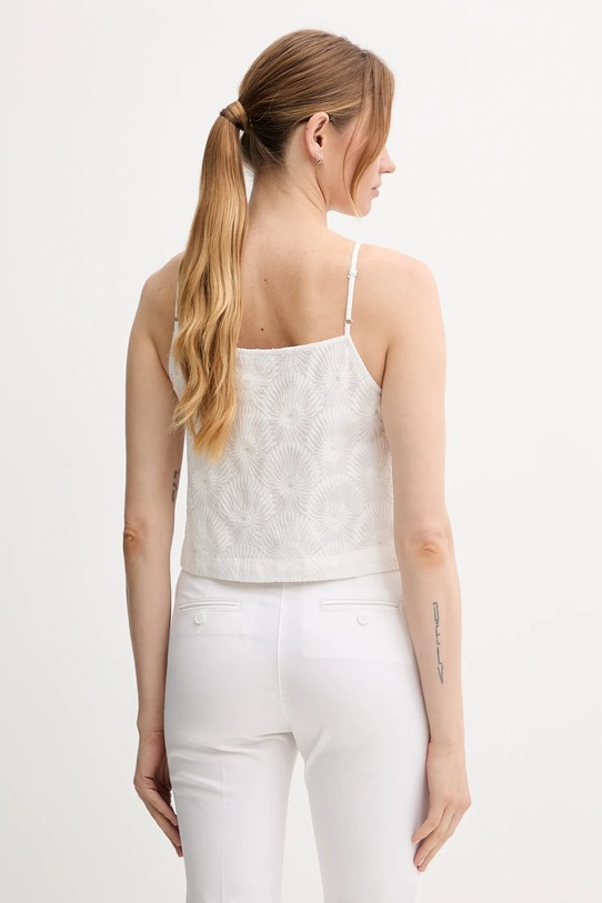 Îmbrăcăminte Sisley bluză din bumbac 5WFQLH01G alb