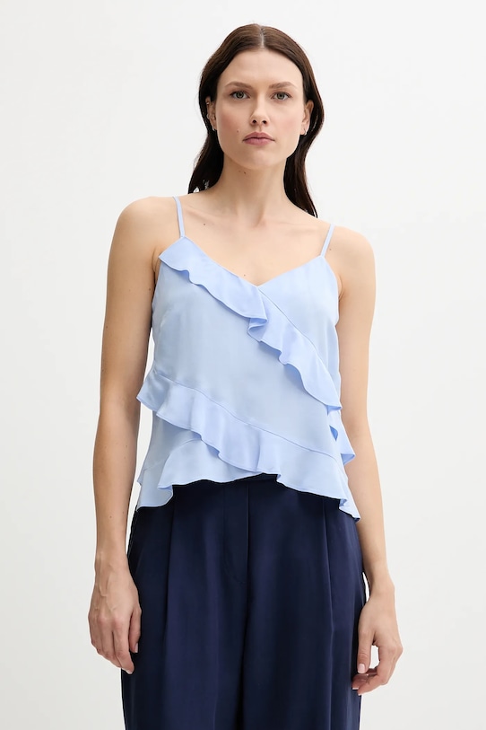 Sisley bluză uni albastru 5LNTLH01J