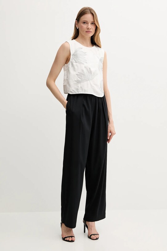 Sisley blusa in lino misto 5HZELH01L beige SS25