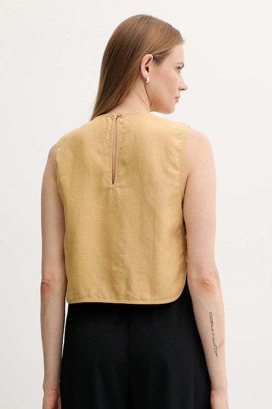 Abbigliamento Sisley blusa in lino misto 5HZELH01L verde