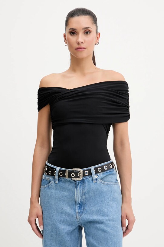 Abercrombie & Fitch body z elastanem czarny KI139.5421.900