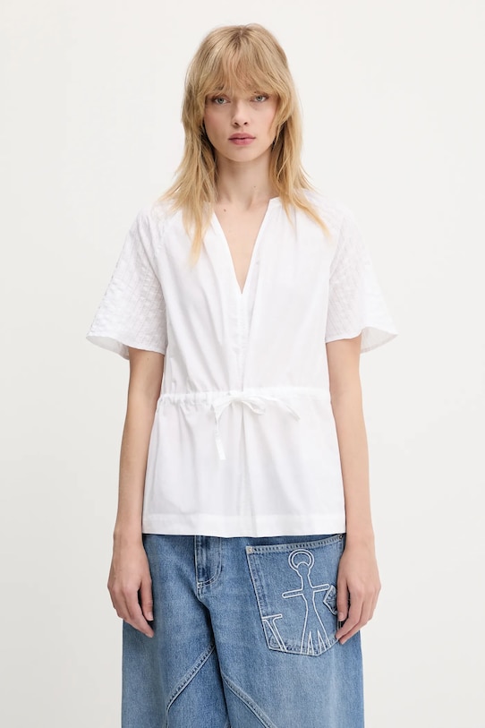 Bavlnená blúzka Samsoe Samsoe Satoma relaxed biela F25100007