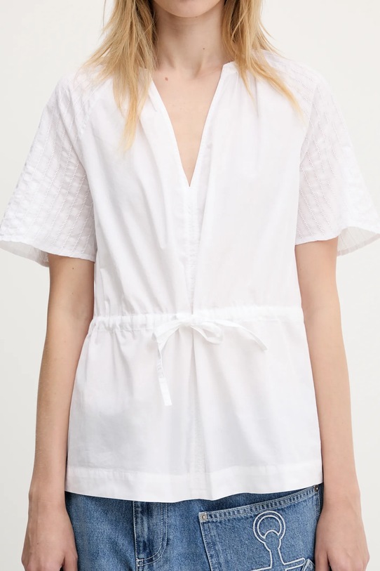 Bavlnená blúzka Samsoe Samsoe Satoma biela F25100007