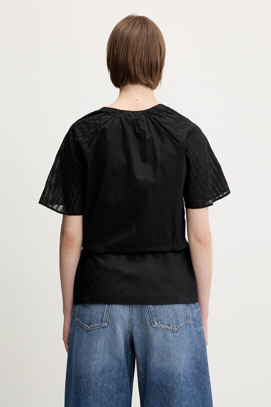 Îmbrăcăminte Samsoe Samsoe bluză din bumbac Satoma F25100007 negru