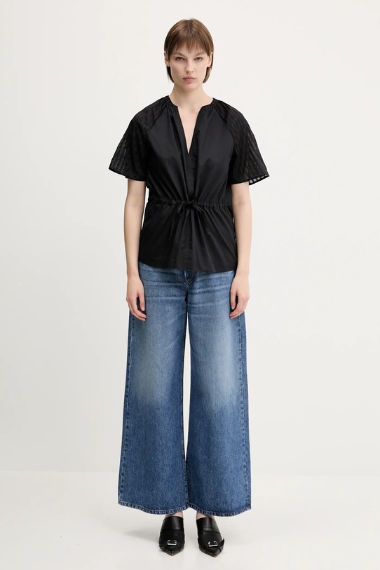 Бавовняна блузка Samsoe Samsoe Satoma F25100007 чорний