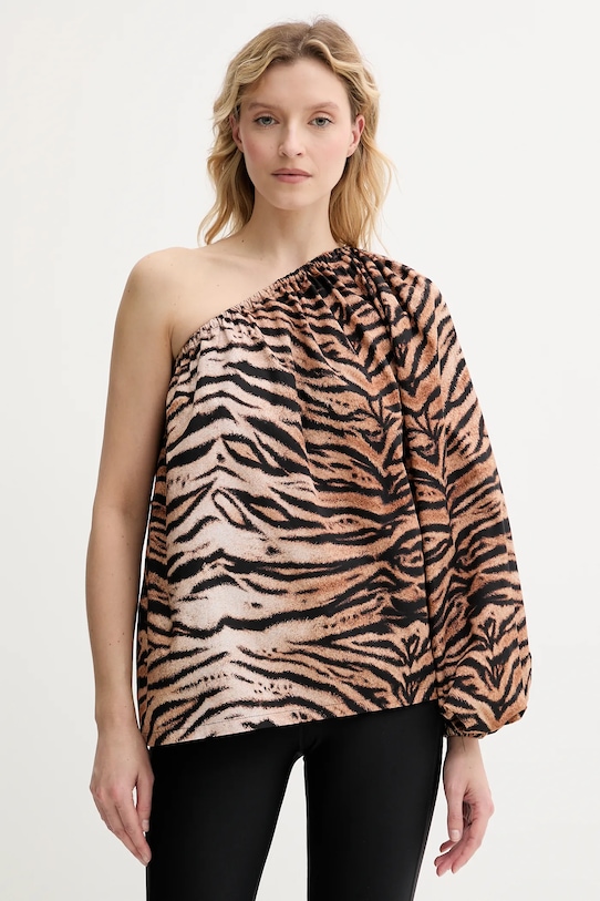 Bavlněná halenka The Sleeper dlouhý hnědá GATP06A003N