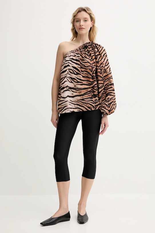 Bavlněná halenka The Sleeper GATP06A003N hnědá SS25