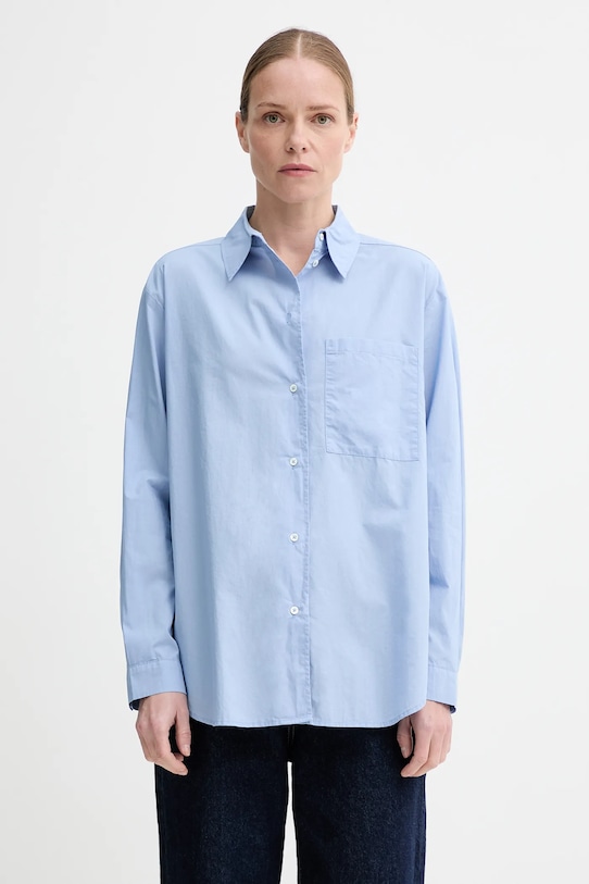 Marc O'Polo koszula bawełniana bawełna niebieski 500105142557