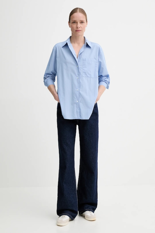Marc O'Polo koszula bawełniana 500105142557 niebieski SS25