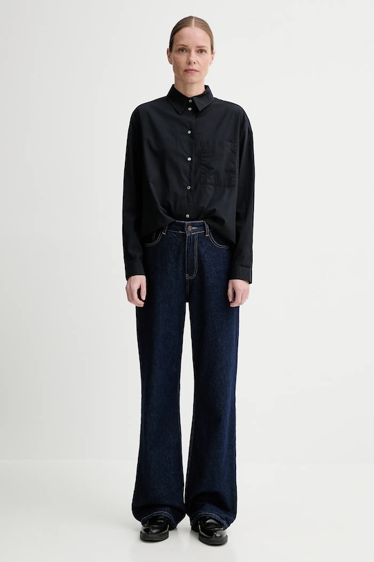 Marc O'Polo koszula bawełniana 500105142557 granatowy SS25