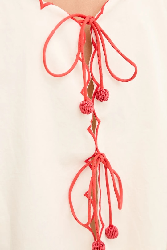 Never Fully Dressed bluzka bawełniana NFDTO1682 beżowy