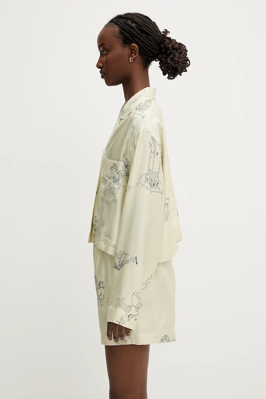 Копринена риза Nanushka VALLY NW25SSTP31250 бежов SS25