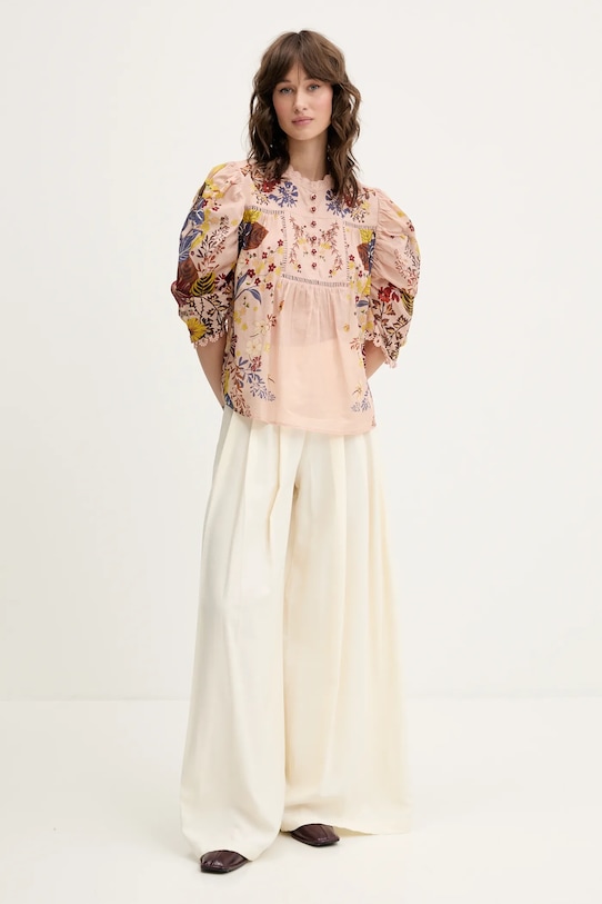 Pamučna majica Farm Rio 329139 narančasta SS25