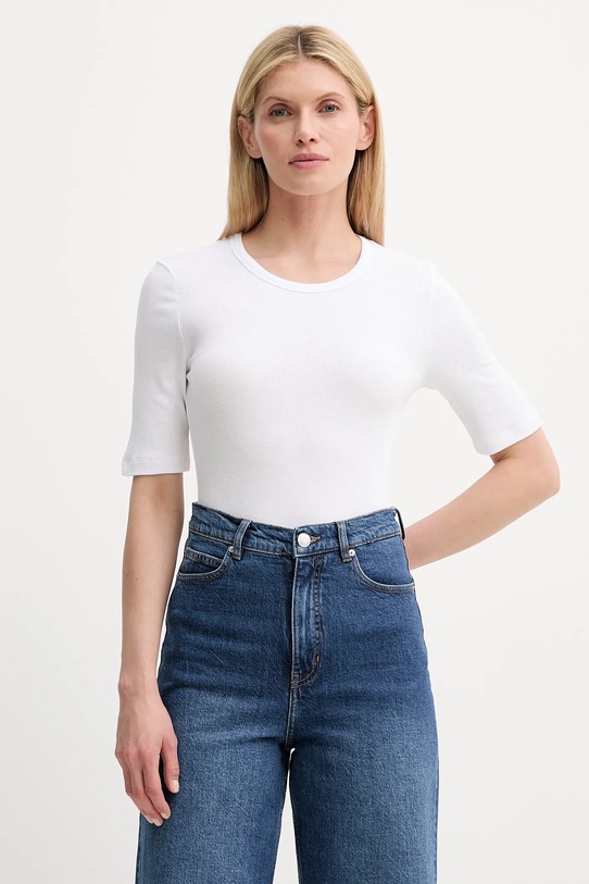 MUNTHE t-shirt MUTULA z elastanem biały 247112424769